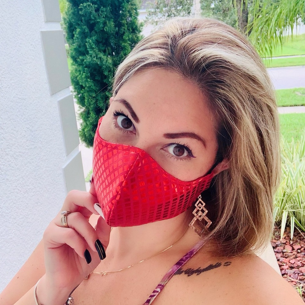 Double filter Mask 😷 Red Color